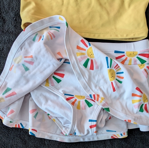 Hanna Andersson Girls Rainbow Tankini Colorblock 2 Piece Swim Bathing Suit - Picture 3 of 10